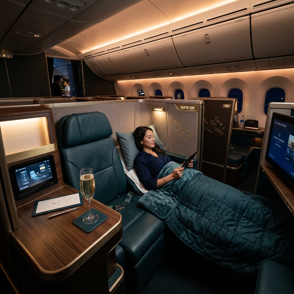 Luxurious international business class suite